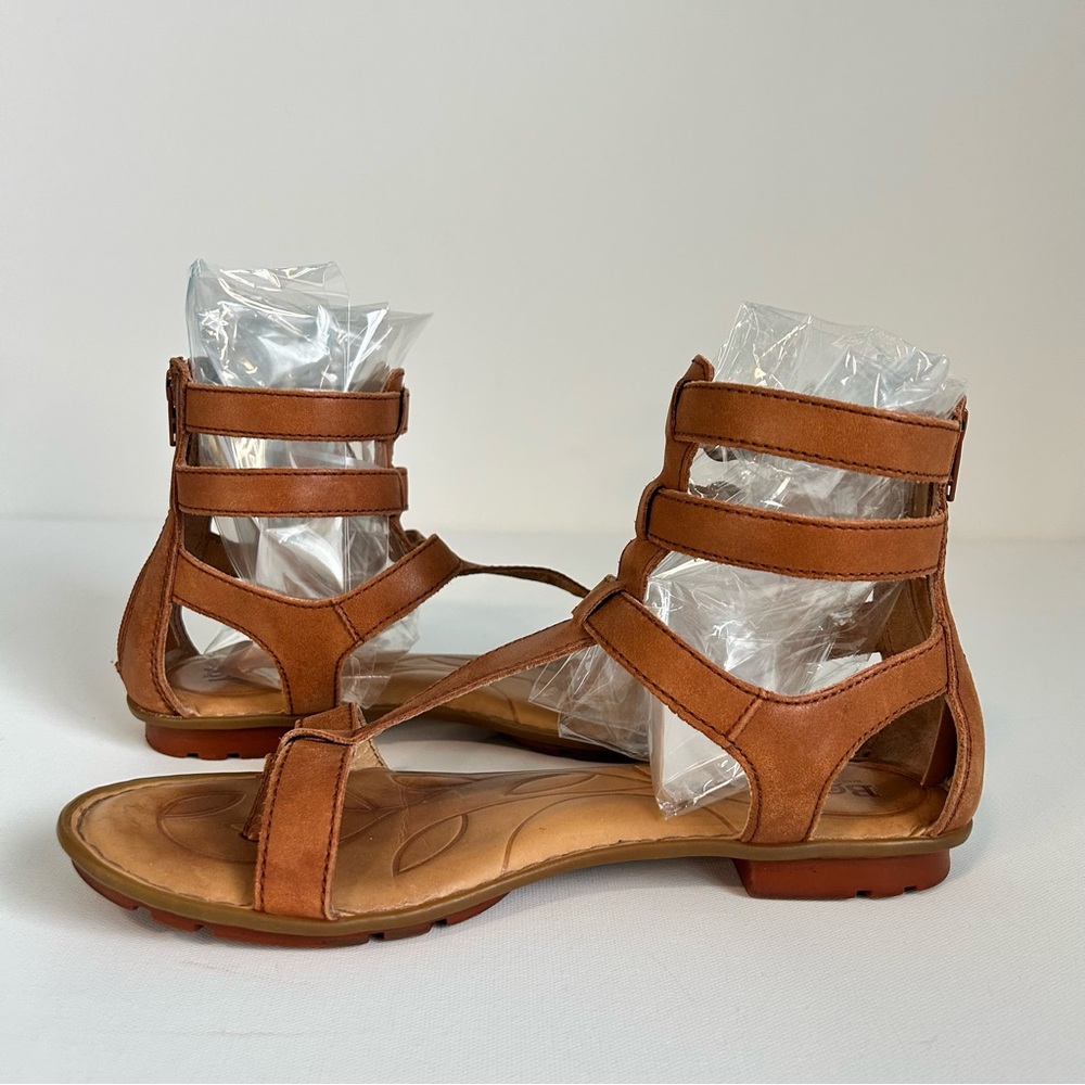 Born Strappy Gladiator Sandals Women’s 9 M Brown Leather Back Zipper - Picture 4 of 15